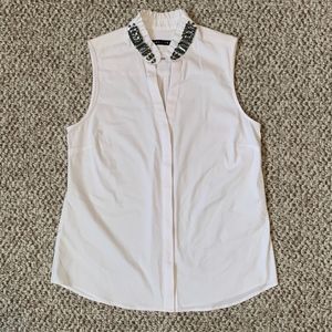 Ivanka Jewelled collar shirt sz S